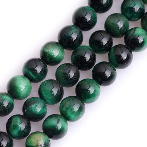 GEM-Inside - Cuentas sueltas de ojo de tigre verde y azul de 0.236 pulgadas (0.236 in) teñidas de color redondo de cristal energético para