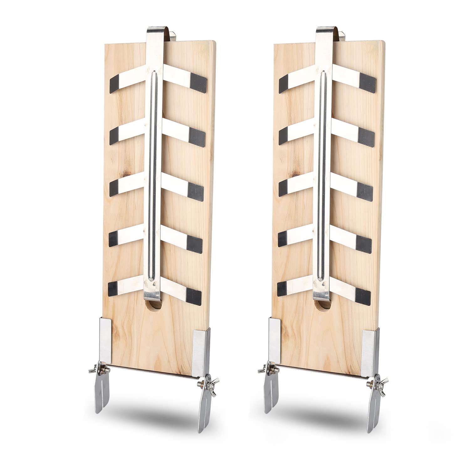 Randaco Lot de 2 planches à fumer en bois de cèdre - 5 niveaux réglables - Support en acier inoxydable - Saumon 2,5 kg - Pour brasero