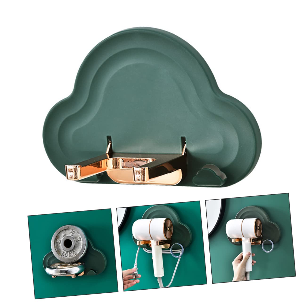 minkissy Hair Dryer Mount Wall-mounted Hair Dryer Holder Easy Install Abs Plastic Material