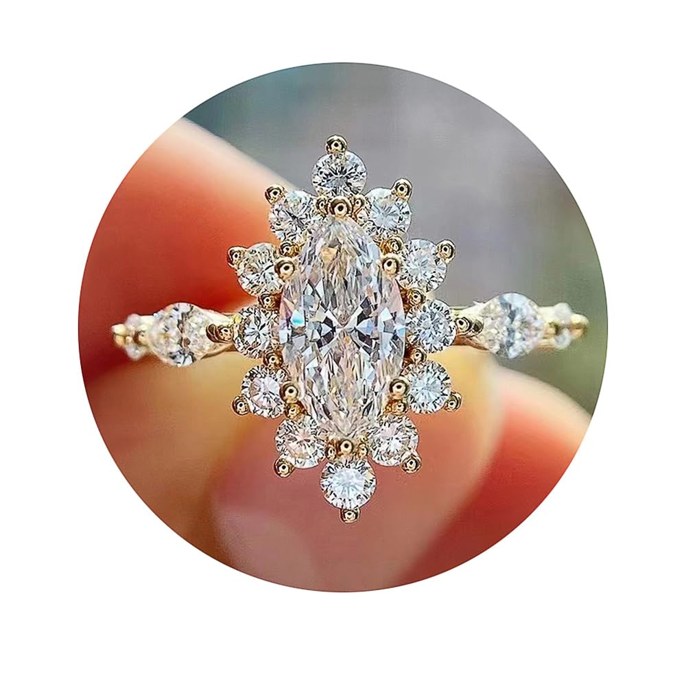 Sparkling CZ Rings for Female Wedding Band Accessories | Proposal, Engagement Ceremony, Bridal Party, Bridesmaid, Anniversary, Romantic Date Night,