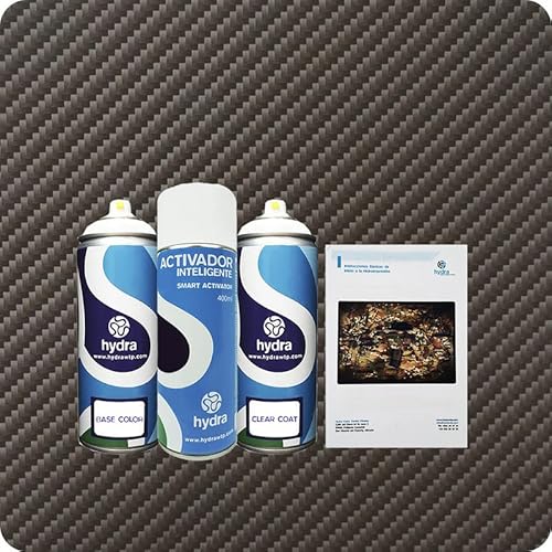 STARTER Kit Cubicatura Kit: Attivatore Spray 400 ml + colore di fondo + vernice + manuale di istruzioni+ pellicola cubicatura carbonio. Larghezza: 50 cm. Lunghezza: 100 cm (HFC-128)