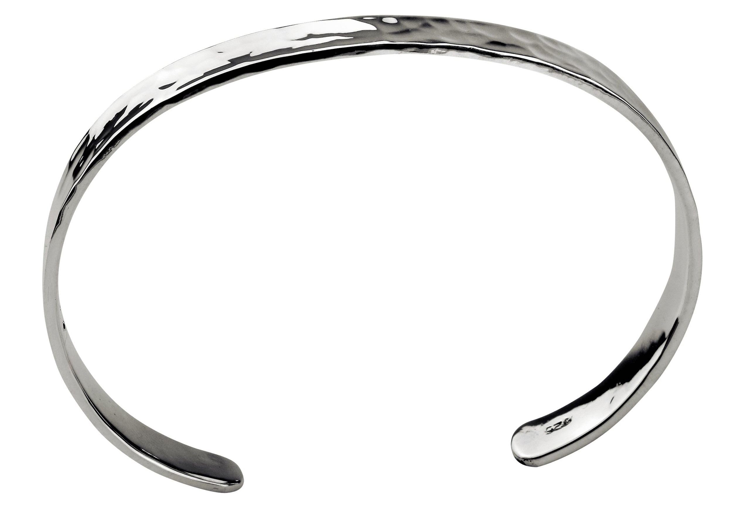 SILBERMOOS Herren Damen Armspange Armreif gehämmert offen klassisch 925 Sterling Silber