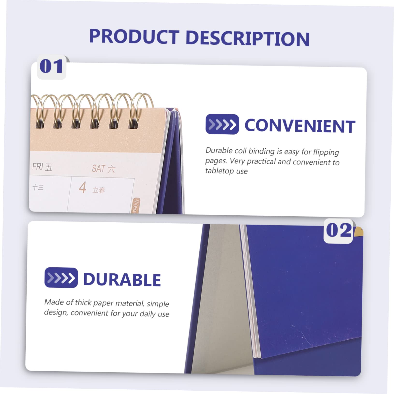 Lurrose 4stücke Dekorativer Tischkalender Für Büro Und Zuhause Stabiles Standdesign Für Einfache Planung Und Organisation Für Schreibtische Und Tägliche Nutzung