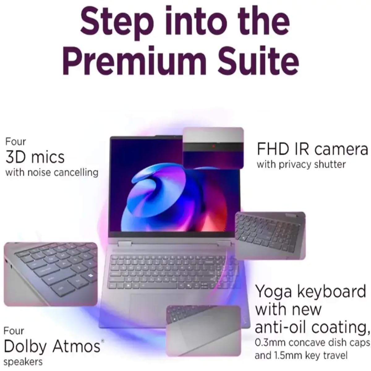 Lenovo Yoga 7i 2-in-1 Laptop, 16" 2K Touchscreen Laptop AI Copilot, Intel Core Ultra 5 226V, 16GB DDR5, 512GB SSD, Wi-Fi 7, Backlit KB, FP Reader, TB4, IR Camera, w/Stylus Pen, HDMI Cable, Win 11 Pro