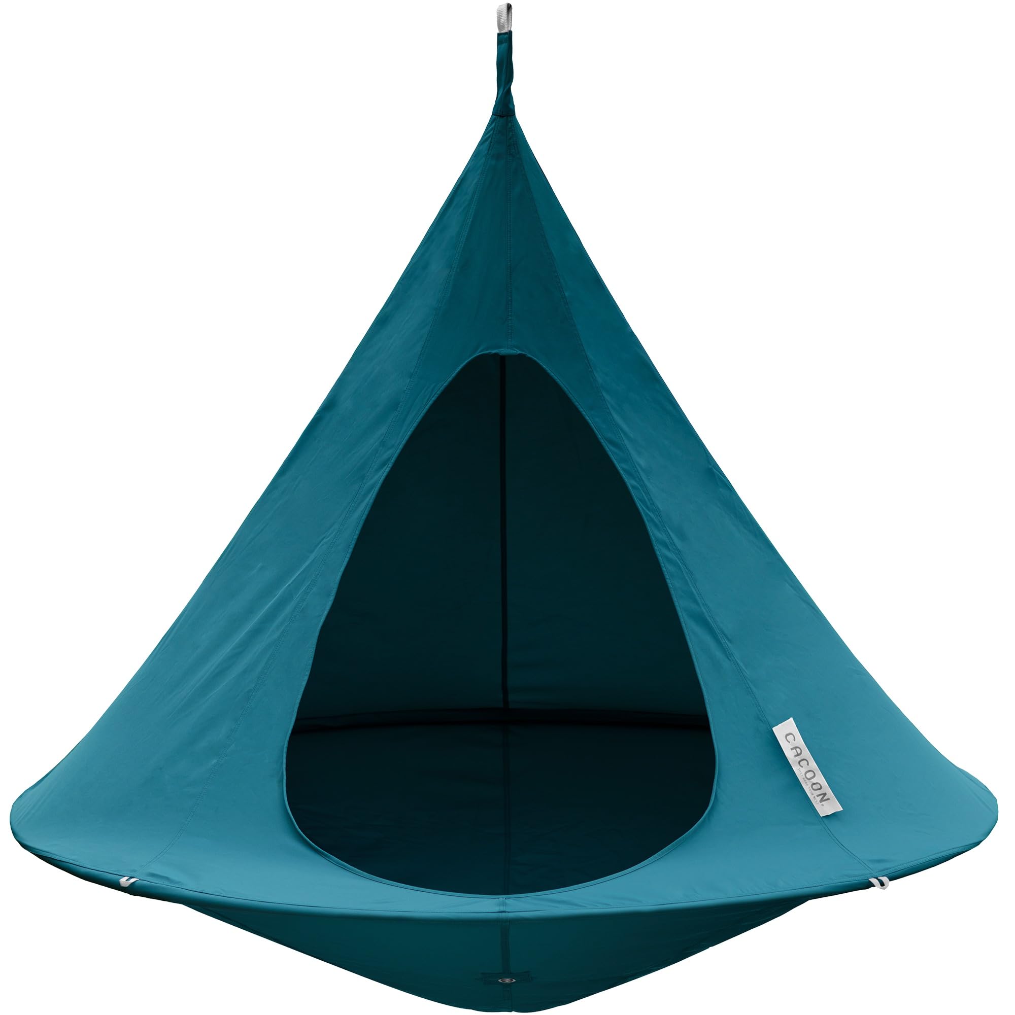 Double Cacoon Hanging Chair for Two – Cozy Indoor/Outdoor Hammock with Polyester Canvas, 440 lb Capacity, Includes 18ft Rope & Carabiner (Bayou Breeze)