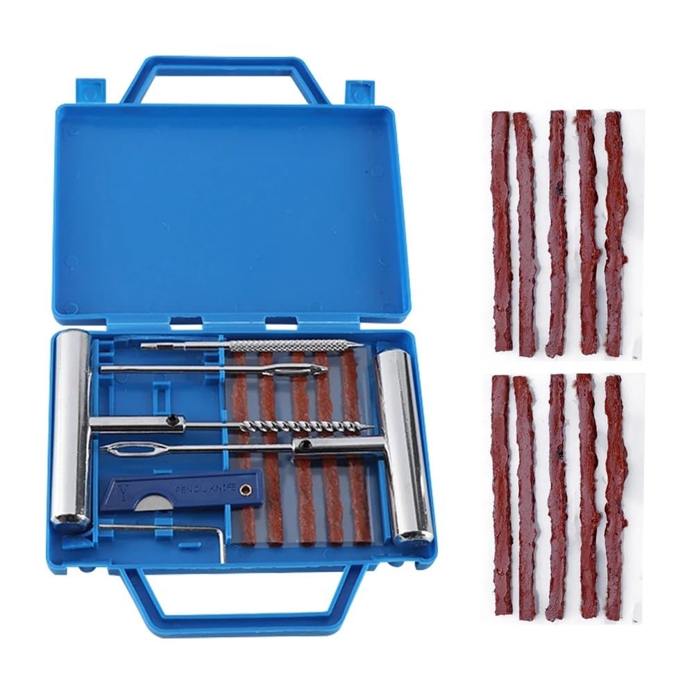 Kit de reparación de neumáticos for trabajo pesado, sin cámara, for coche, furgoneta, motocicleta, pinchazos, kit de reparación profesional, juego de reparación de neumáticos de emergencia(Type A Set(