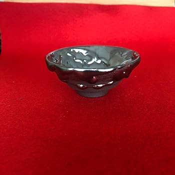 大山焼　久古窯　ぐい呑　杯　平盃　酒器　2点　青磁　天目釉　箱なし 大山焼 久古窯 ぐい呑 杯 平盃 酒器 2点 青磁 天目釉 箱
