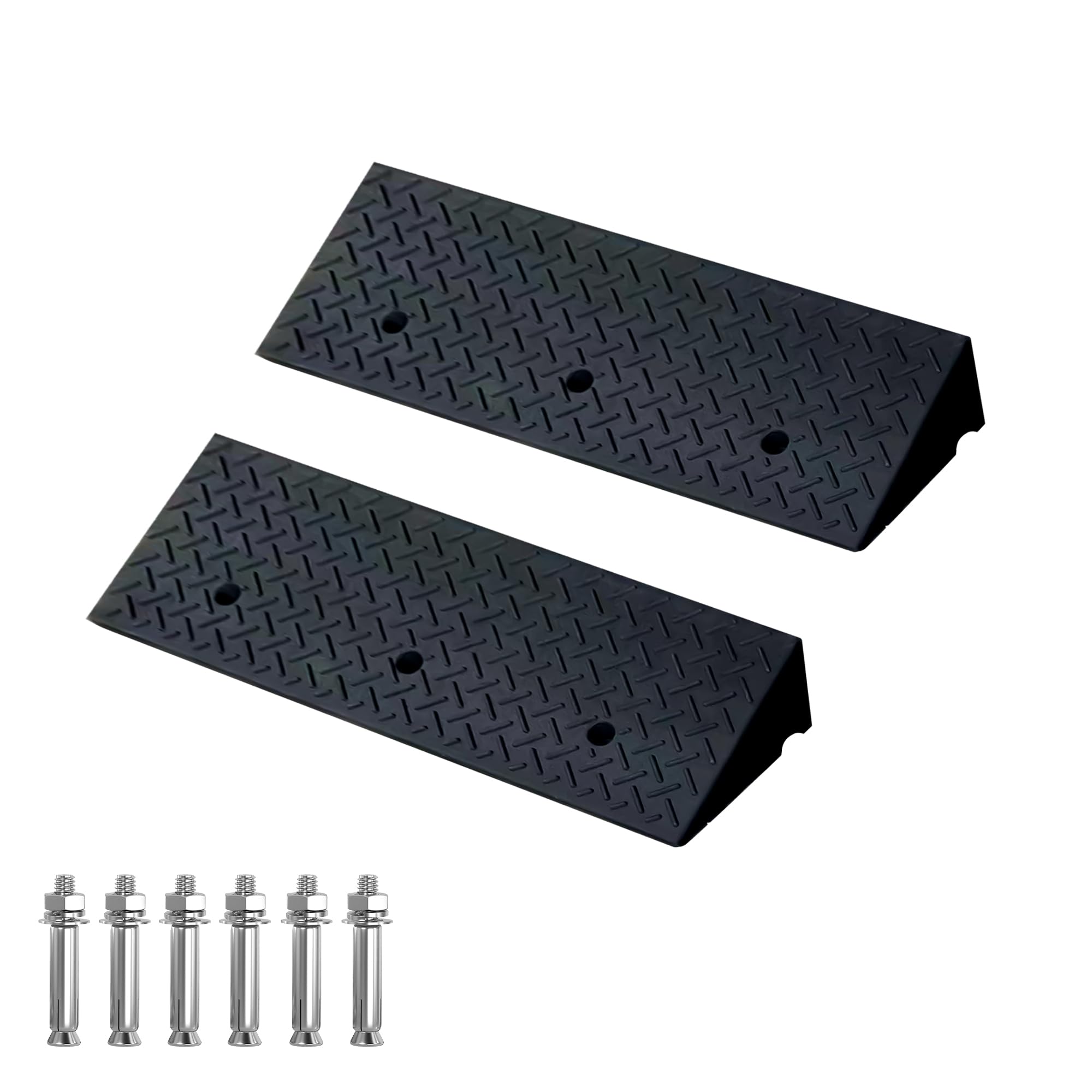 Photo 1 of 2 Pack 2" Rubber Curb Ramps 4400LB Capacity for Driveway Car Motorcycle