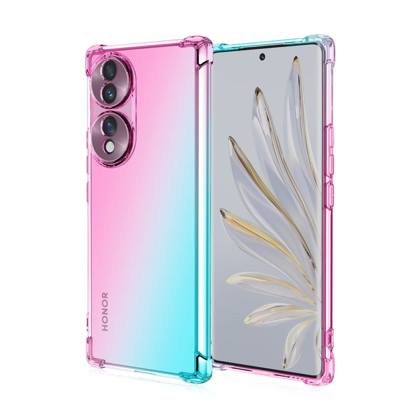 HONLEN Custodia per HONOR 90 5G (6.7 Inches), Cover Morbida in Silicone TPU, Design del Telaio Galvanico - Rosso