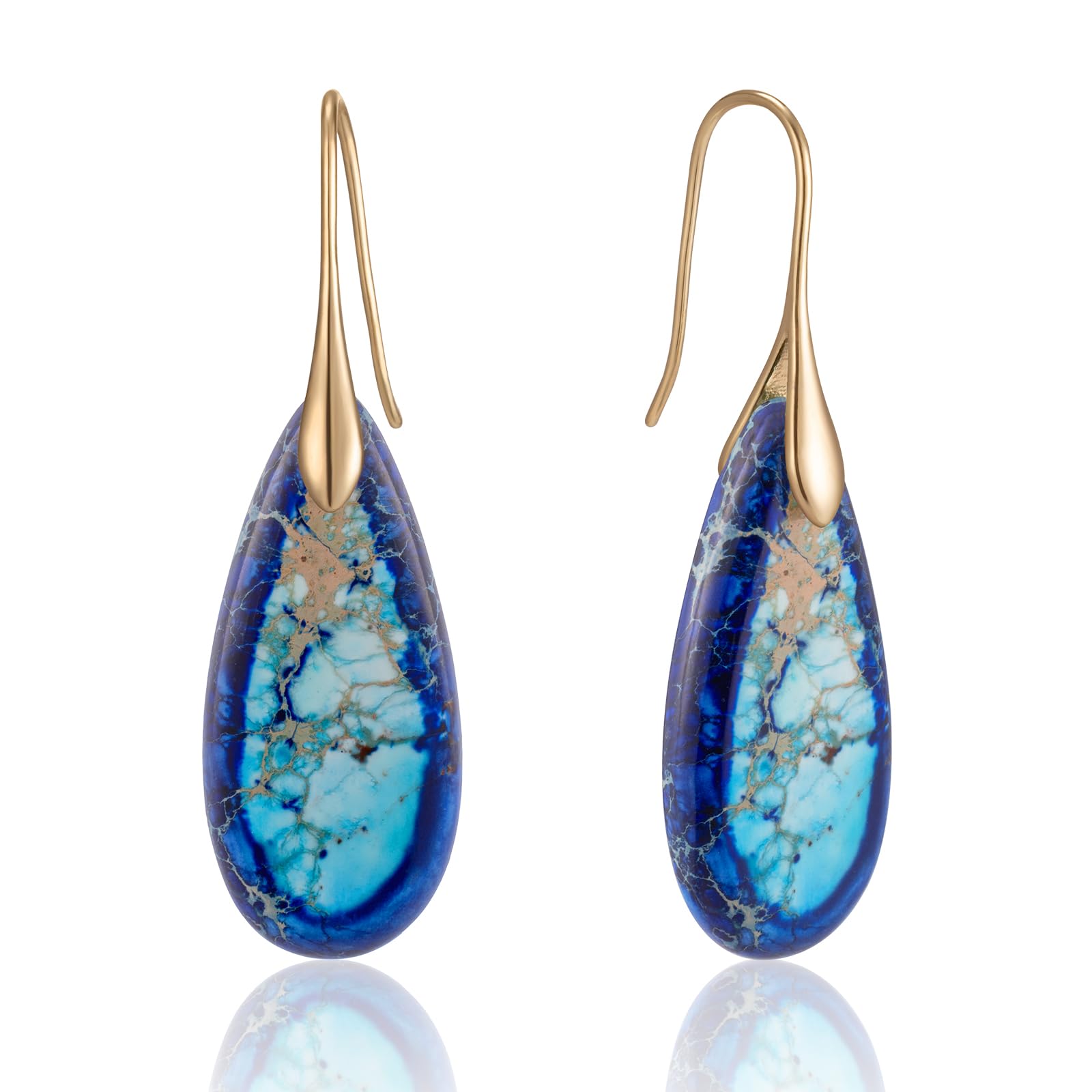 SELOVO Stone Fishhook Dangle Drop Earrings Statement Earrings for Women Stone