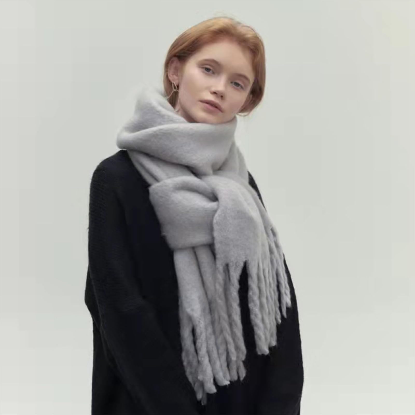 Miękki Szal Uniwersalny Szalik, Miękki, Długi Szal Z Frędzlami, Idealny Na Co Dzień Szalik Na Co Dzień(White)