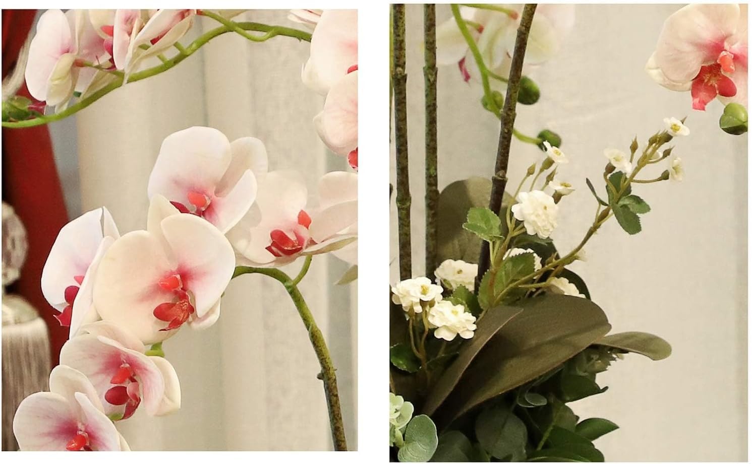 Sztuczne Orchidee W Ceramicznej Doniczce,Sztuczny Kwiat,Jedwabna Sztuczna Orchidea 60 Cm,Sztuczne Kwiaty Do Domu,Sztuczne Orchidee(B)
