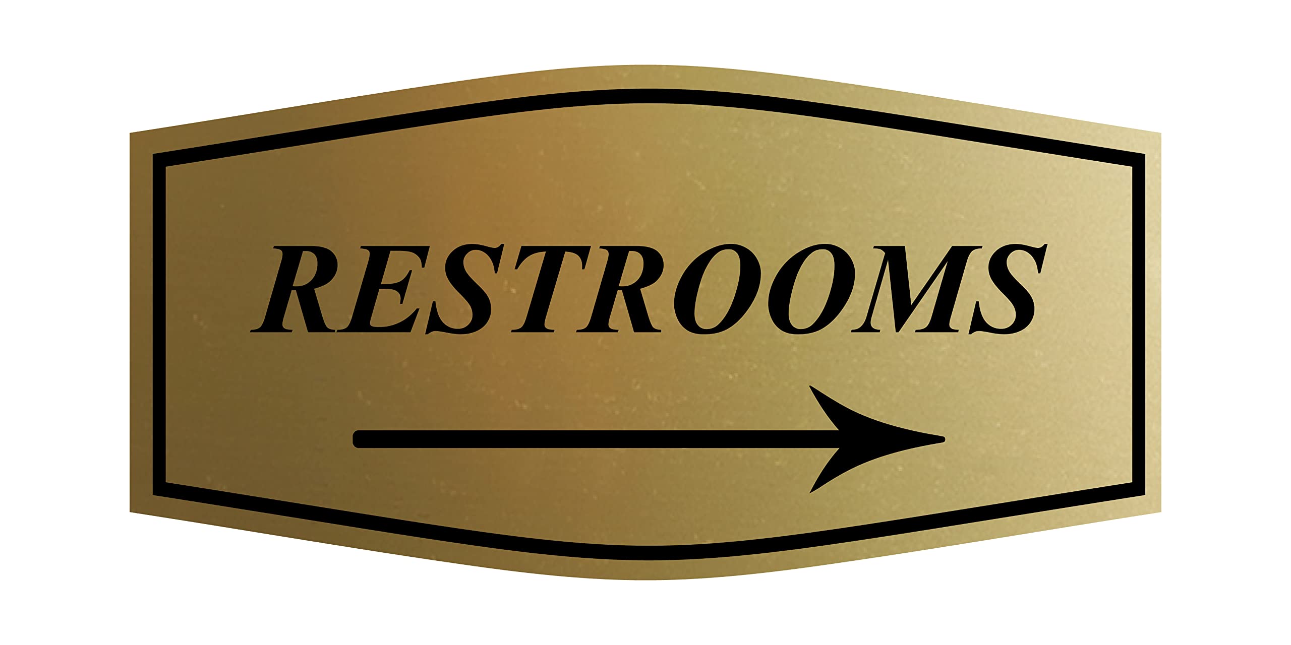 Fancy Restrooms Right Arrow Sign (Brushed Gold) - Large 5 Pack