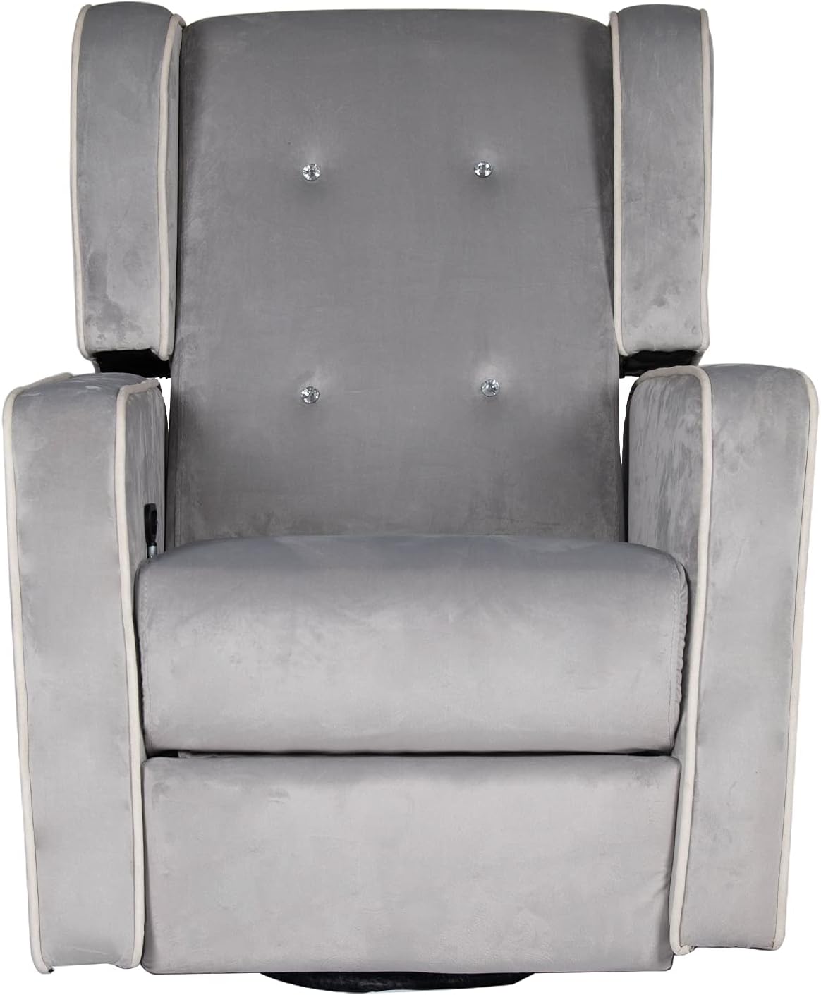 Polar Aurora Swivel Glider Rocker Recliner - Single Suede Tufted Gliding Chairs for Living Room Home Theater (Light Gray) : Home & Kitchen