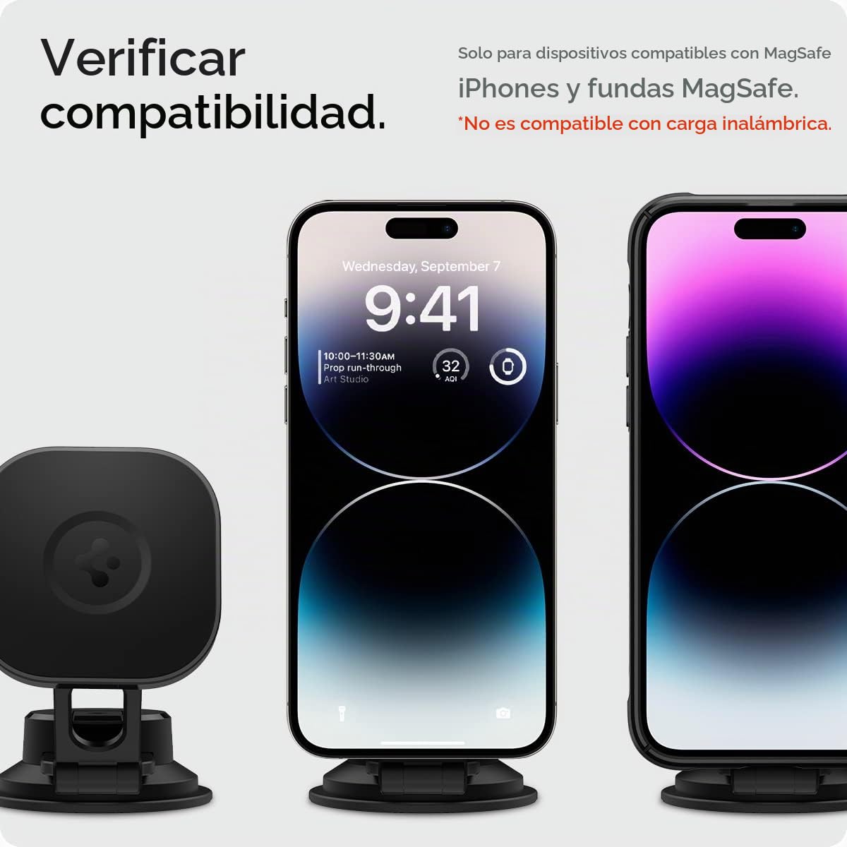 Spigen OneTap MagFit 3 Soporte Móvil Coche Diseñado para MagSafe, Compatible con iPhone 16 Pro MAX, 16 Pro, 16, 16 Plus, Modelos iPhone 15, 14, 13, 12 - Negro