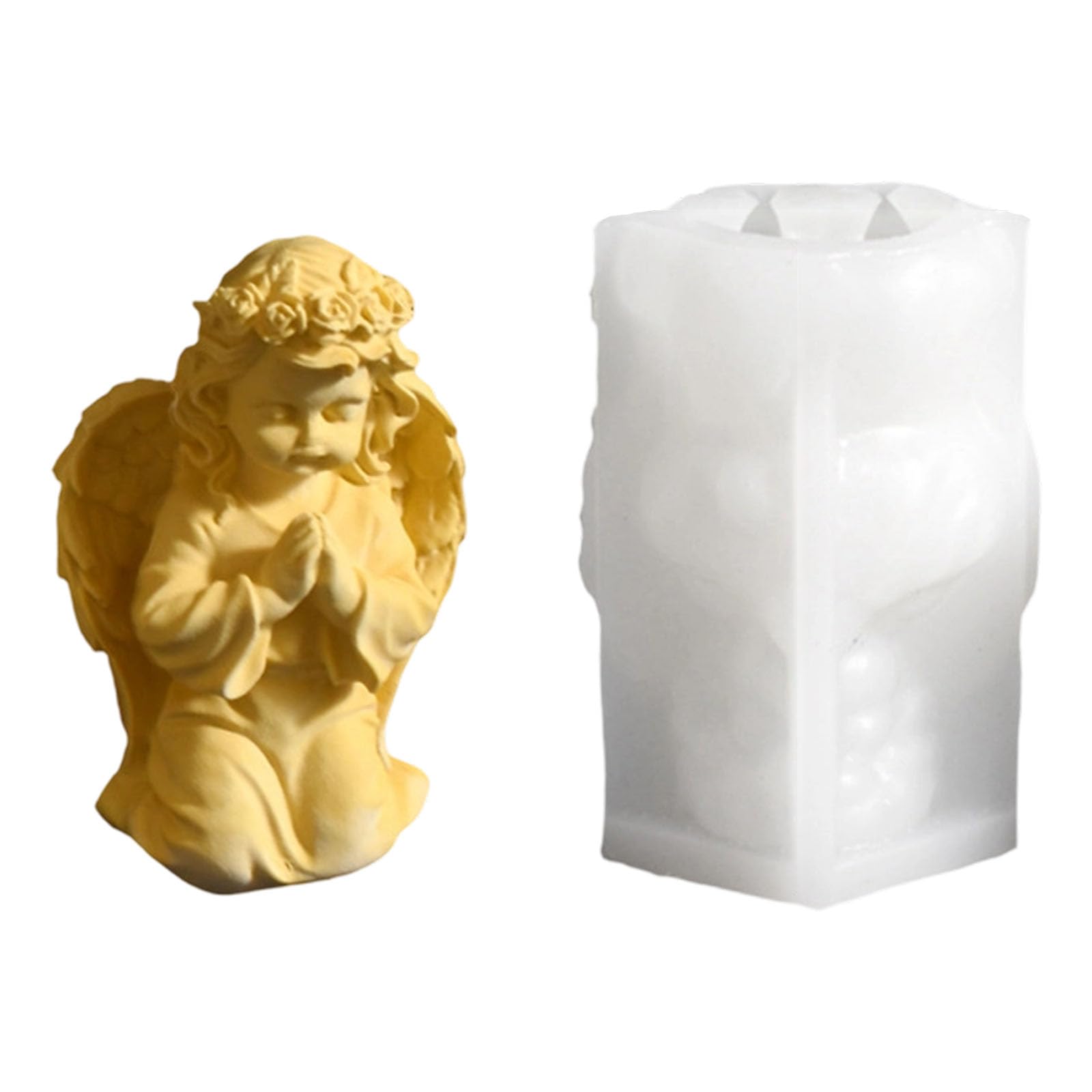 NEWFT Detailed Cherubim Elastomer Flame Cast with Release for Creative Undertakings Multiple Purpose Silicone Molds