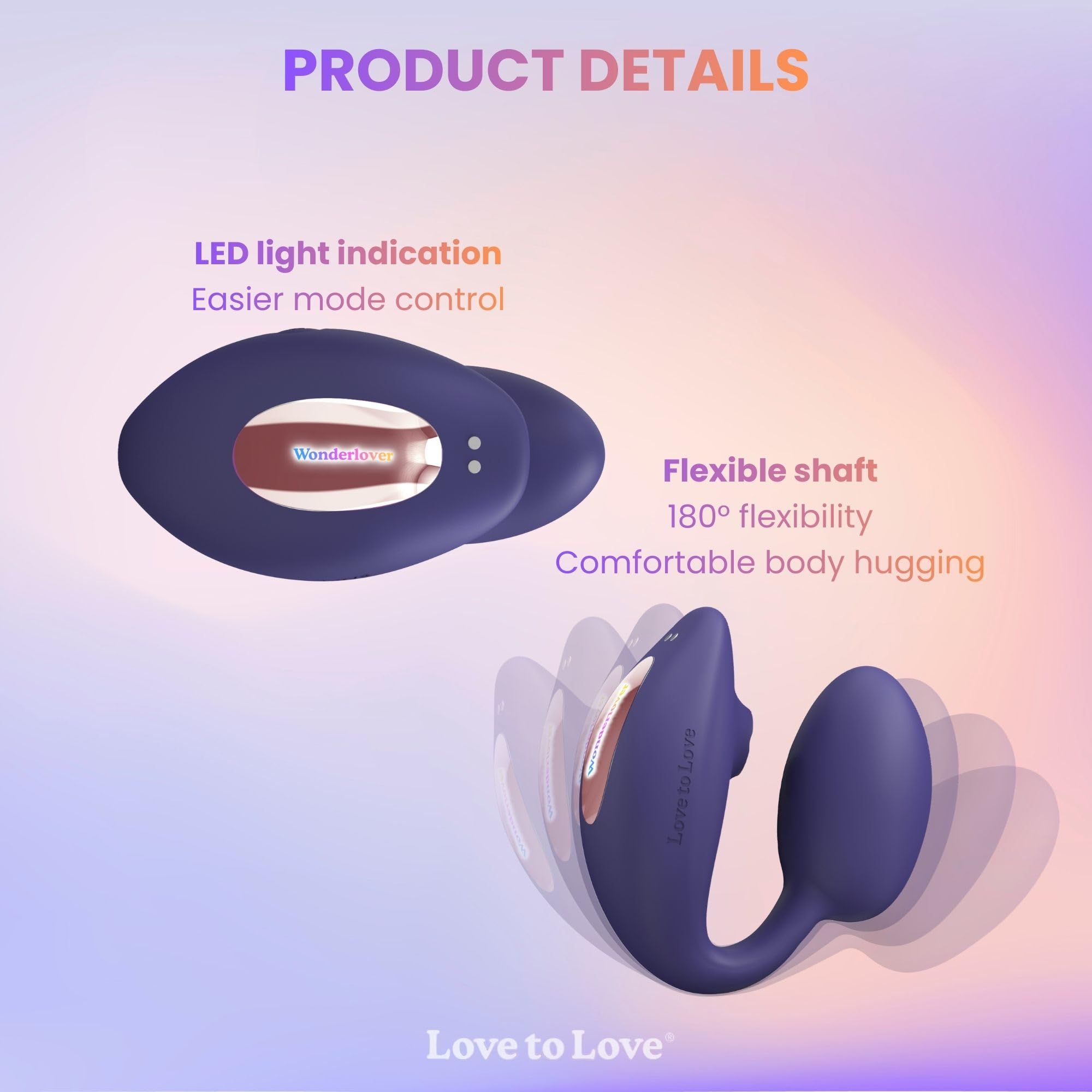 Love to Love Wonderlover – Sex toy ovetto vibrante con telecomando a distanza, doppia stimolazione clitoride & punto G, tecnologia flapping, 9 modalità, impermeabile, utilizzo a mani libere