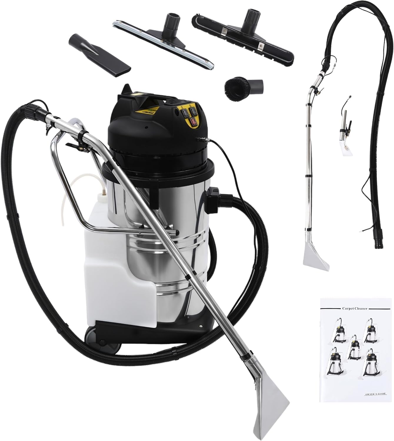 80L Portable Carpet Cleaner Machine, 2110W 110V Commercial 3 in 1 Carpet Extractor Vacuum Washing Machine Heavy Duty Floor Cleaning Machine, Carpet Spraying Floor Brush Cleaner Extractor