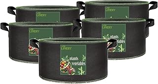 Sponsored Ad - LINERY 5-Pack 20 Gallon Planting Grow Bag Black Heavy Duty Thickened Large Capacity Upgrade Hemming Process...