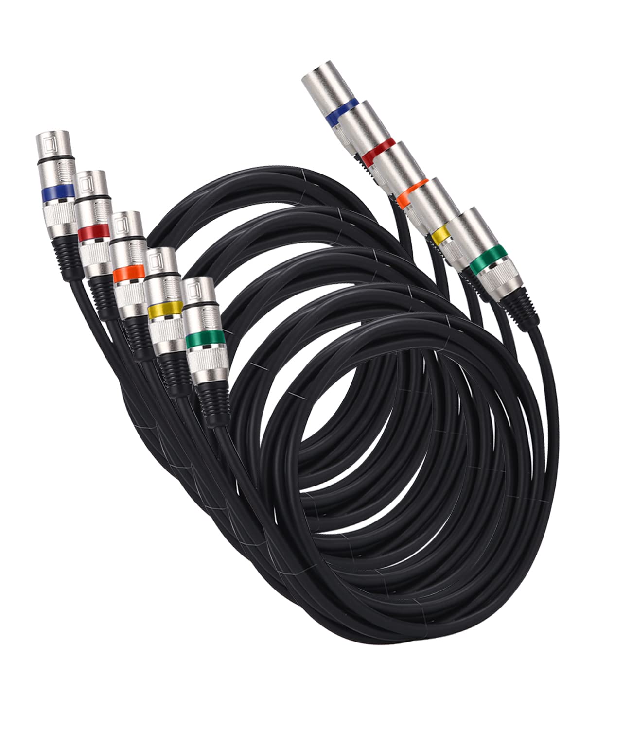 5 sztuk XLR kabel krosowy 3 m symetryczny do mikrofonu i oświetlenia scenicznego DMX