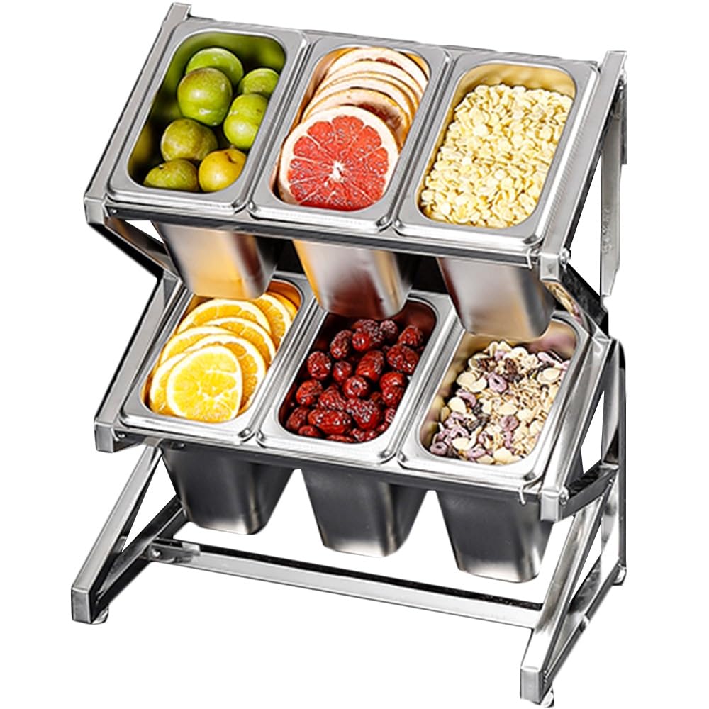 GTHTUHFD Expandable Stainless Steel Spice Rack For 10 Pots & Pans With Spoon Holder Countertop Condiment Organizer,Argento/C-25.4X8.9X17IN