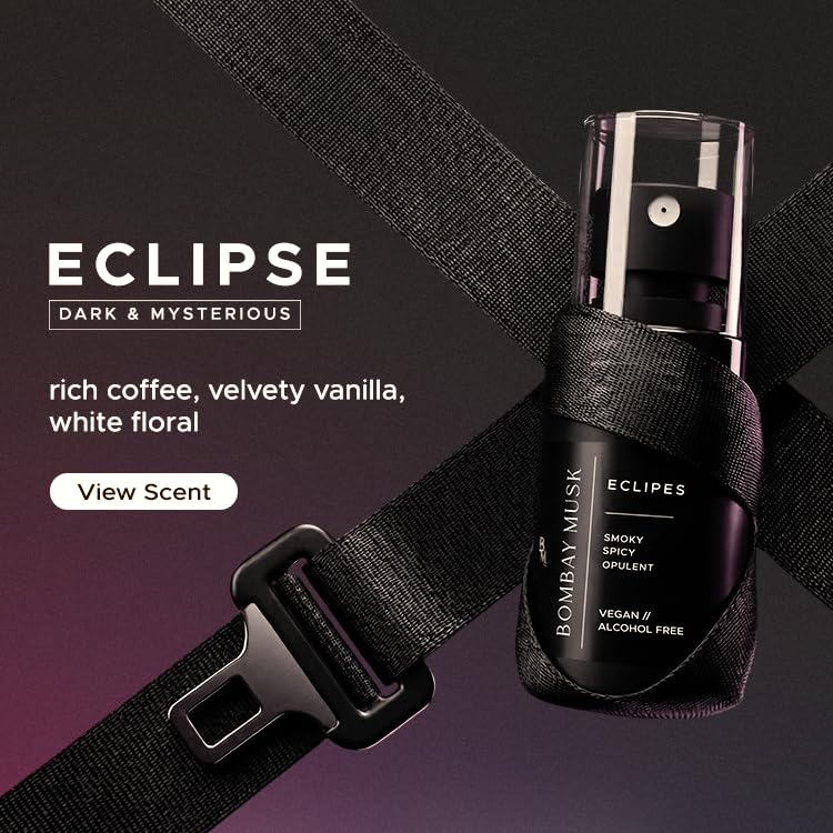Image of Bombay Musk Eclipse Luxury Car Perfume | Long Lasting Car Fragrance & Car Freshener | Alcohol Free & Plant Based | 60+ Days | 200+ Sprays | Perfume for Car