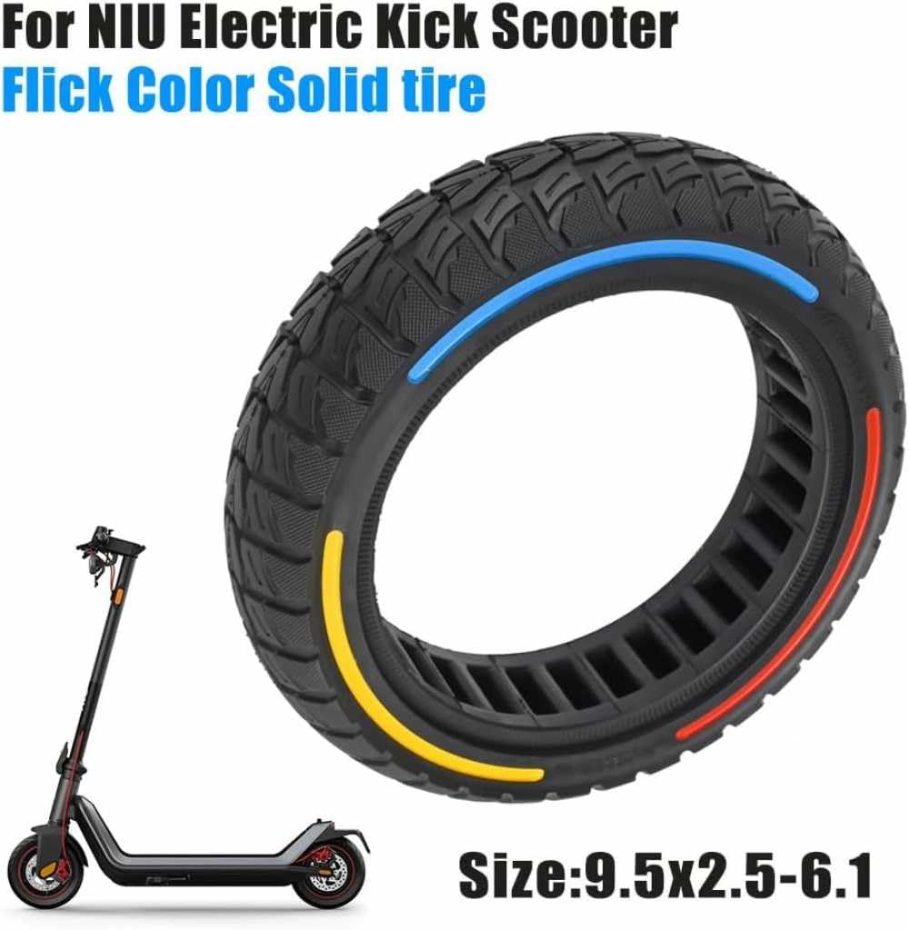 Neumáticos 9,5 x 2,5 – 6,1 pulgadas, neumáticos sólidos de goma maciza para NIU KQi3 Sport/Pro/Max Scooter eléctrico delantero o trasero neumáticos de repuesto macizos de panal de abeja (2)