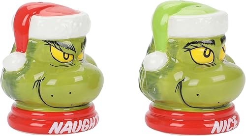 Miniatura 4 de Vandor Dr. Seuss The Grinch Naughty or Nice - Juego de salero y pimentero, multicolor