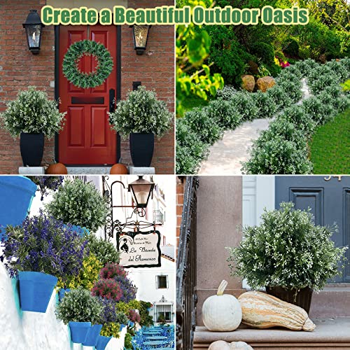 Jiftok Outdoor Artificial Fake Flowers, 12Pcs Uv Resistant Faux Flowers, No Fade Fake Plastic Artificial Plants Greenery Shrubs For Indoor Outside Hanging Planter Home Office Wedding Farmhouse Decor #TOP4