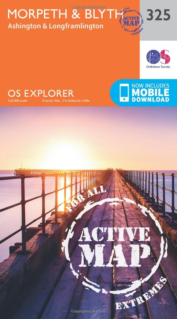 Morpeth & Blyth Map | Weatherproof | Ashington & Longframlington | Ordnance Survey | OS Explorer Active Map 325 | England | Walks | Hiking | Maps | Adventure