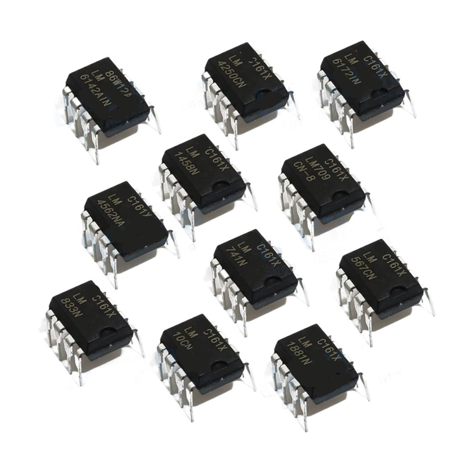 WHWRCADV 5 PCS DIP-8 LM567CN LM567 LM1881N LM833N LM833 LM709CN LM709 LM1458N LM741CN LM741 LM10CLN LM10CN LM1458 LM4562NA LM4562 LM1881 Transistor(LM6142AIN)