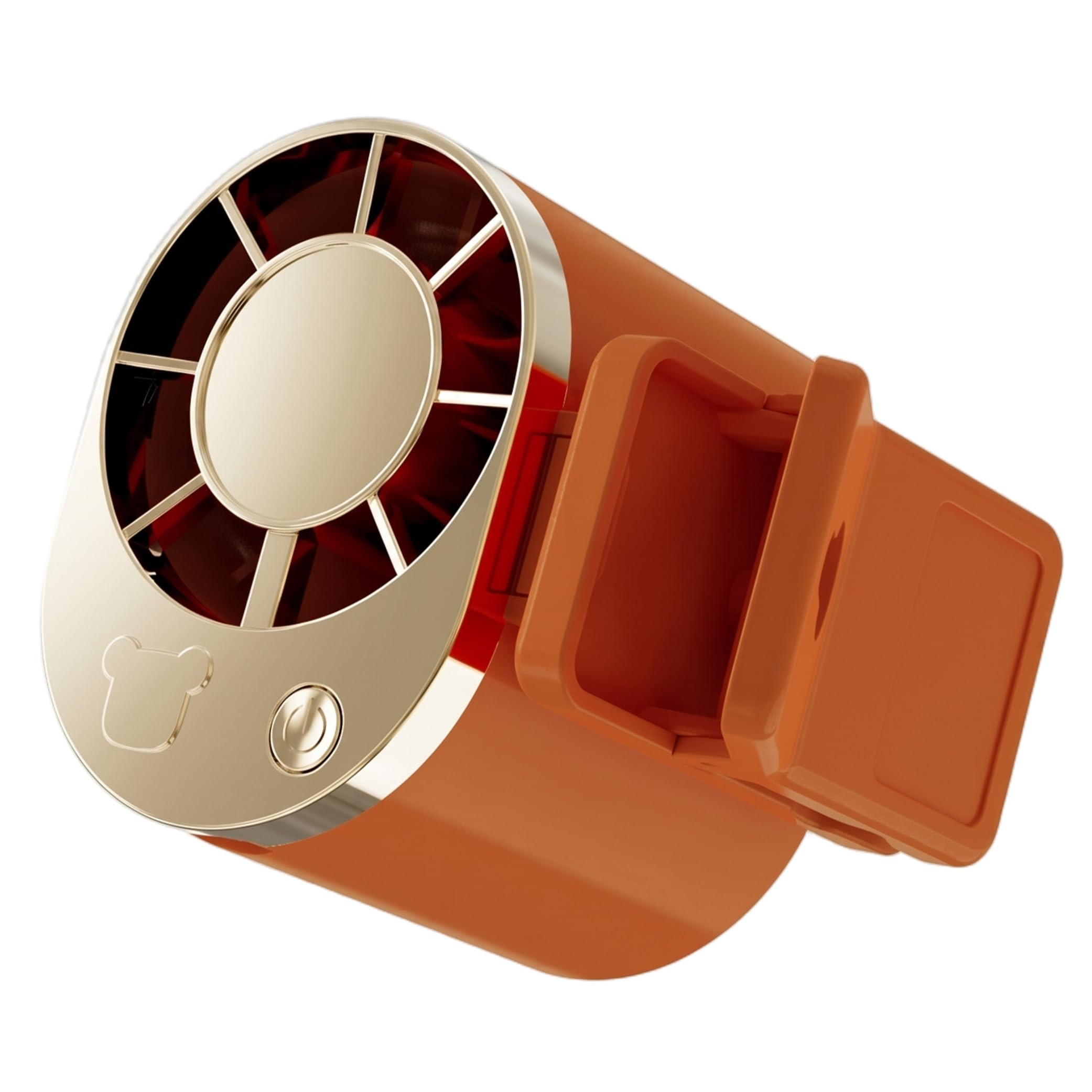 Ventilador de aire acondicionado con clip para coche y cintura de 1000 mAh color oro