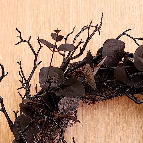 17.7 Inches Gothic Style Weird Yet Elegant Halloween Wreath for Front Door - image 3