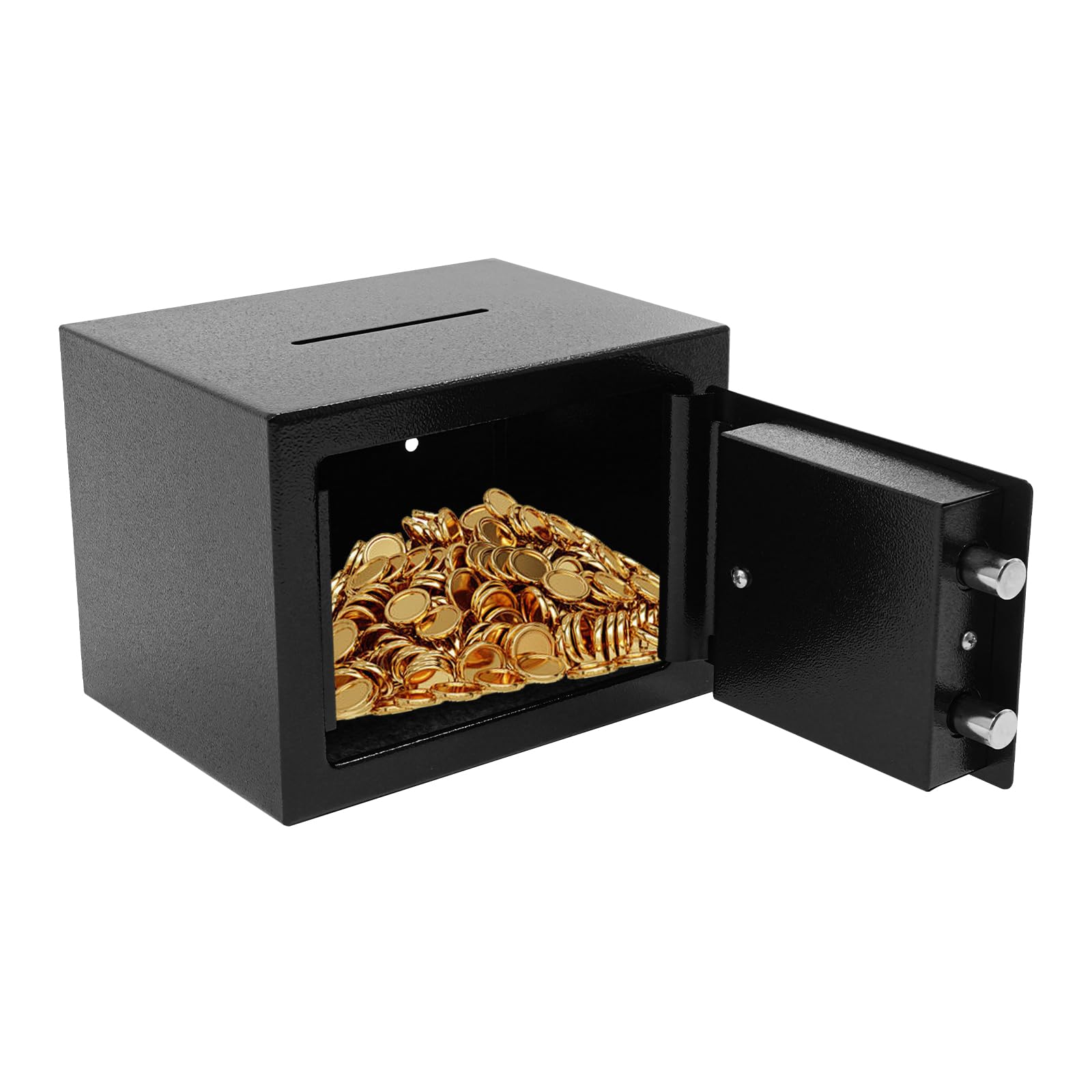 Coffre-fort à clés, caisse à monnaie verrouillable avec fente d'insertion, coffre-fort de 4,6 l pour la maison, tirelire, coffre-fort coffre-fort avec clé, coffre-fort mécanique pour la maison avec