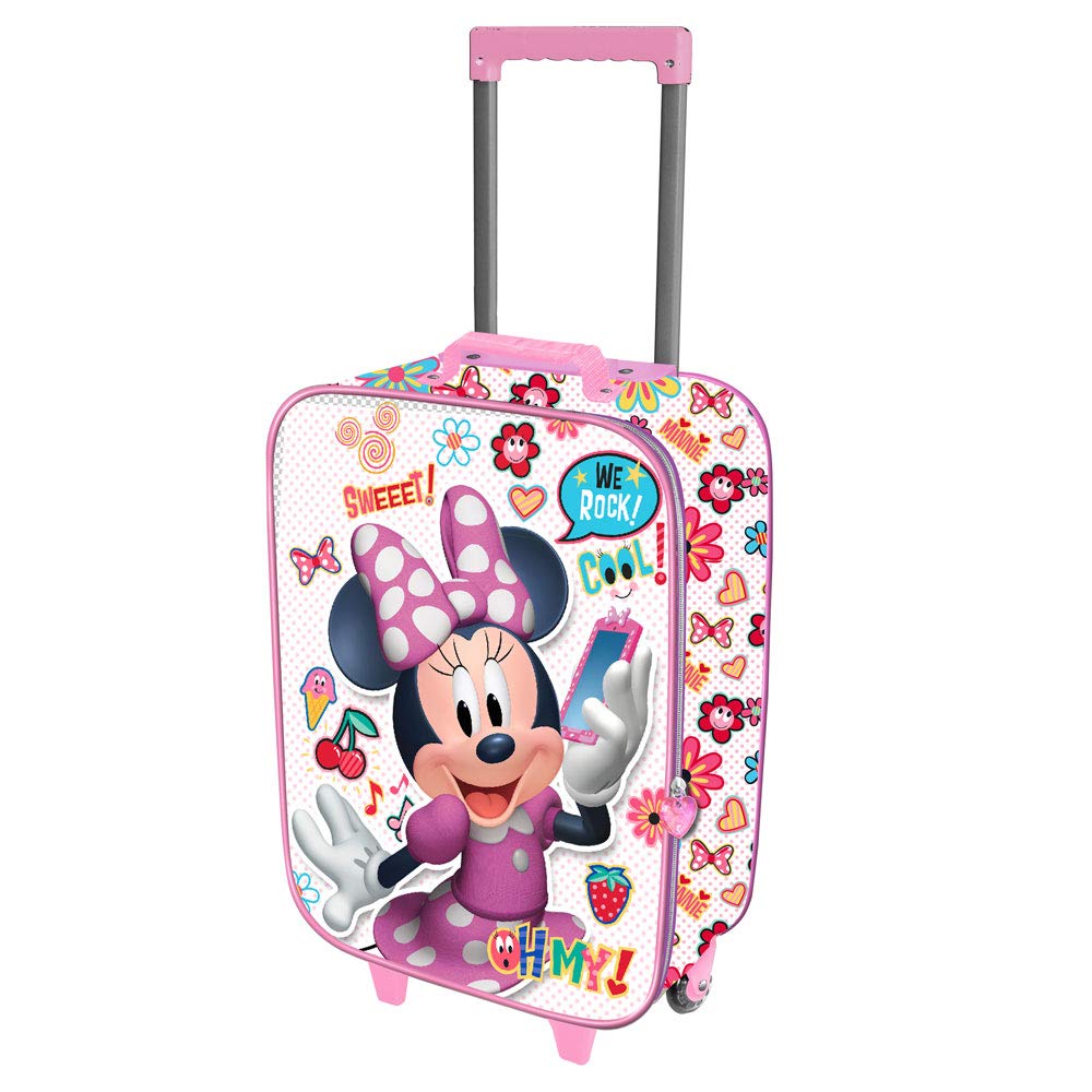KARACTERMANIA Minni Mouse Ohmy!-Valigia Trolley Soft 3D Equipaje Infantil 52 Centimeters 23 Multicolor (Multicolour)
