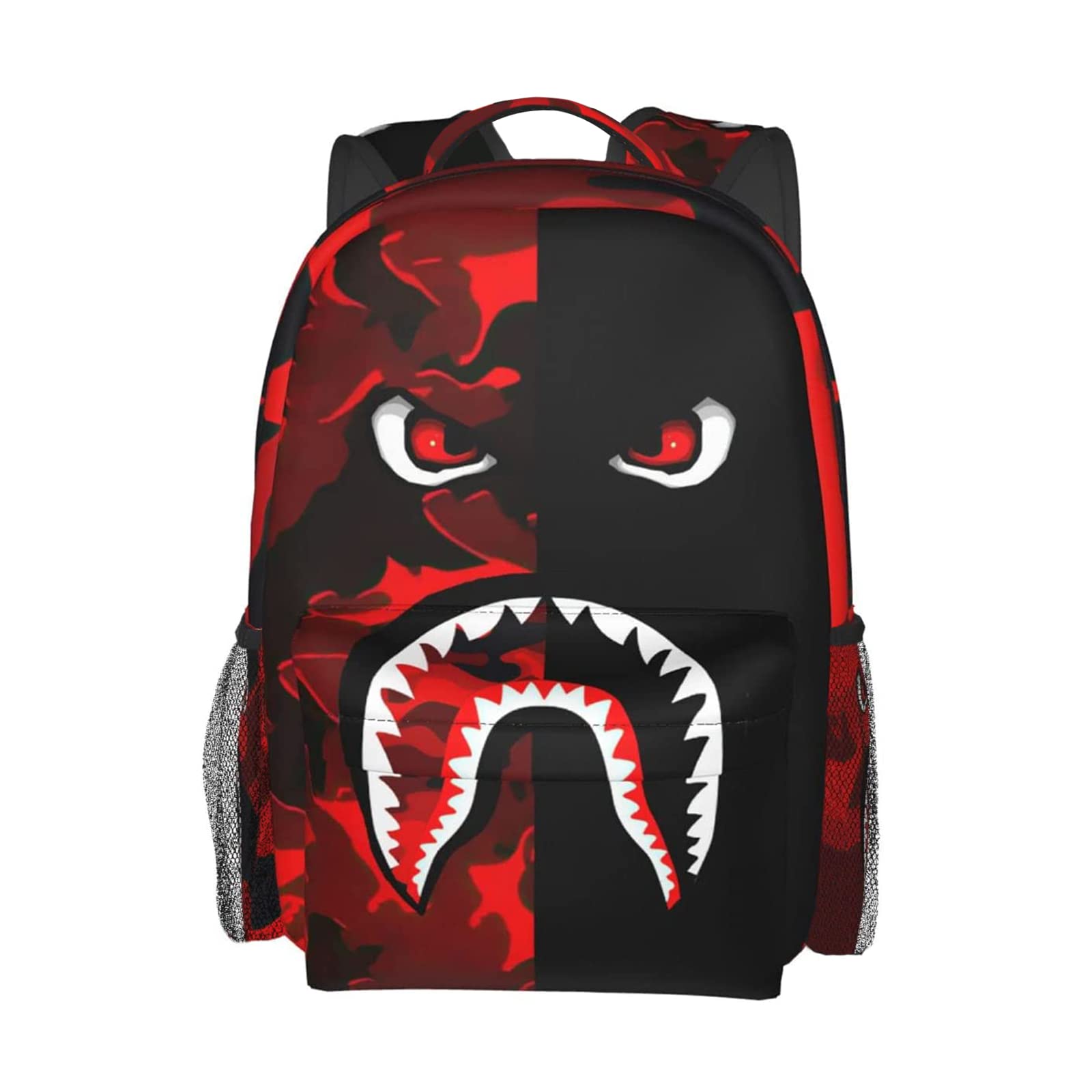 Vkaxopt Backpack Shark Teeth Camo Backpacks Travel Laptop Daypack Big Capacity Bookbag Fashion Durable Back Pack for Men and Women-StyleXI
