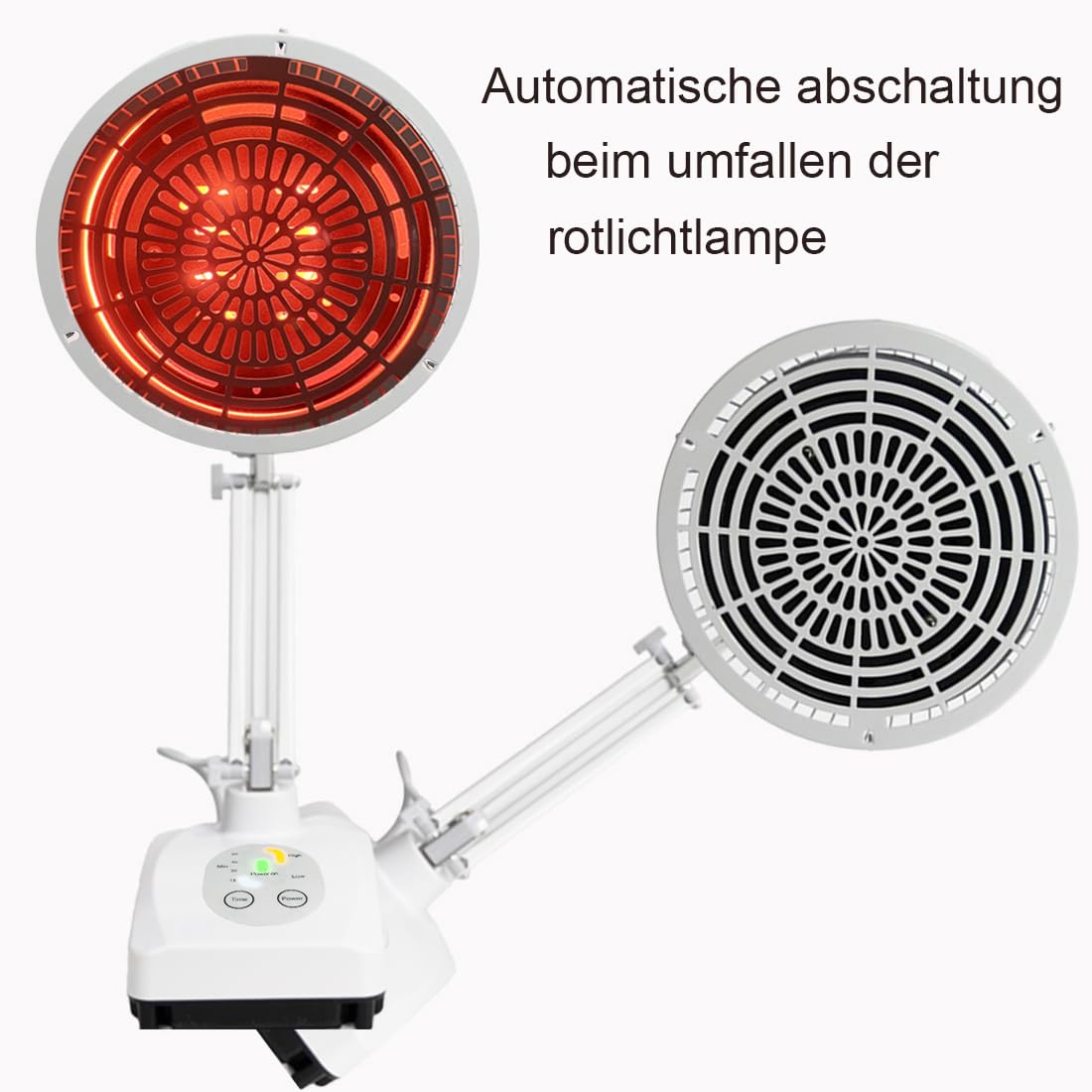 300 Watt Rotlichtlampe Wärmelampe, Infrarotlampe Mit Timer, Einstellbarer Winkel und Leistung, TDP Rotlichtlampe Warmelamp zur Linderung von Verspannungen in Rücken, Schultern, Knien und Nacken