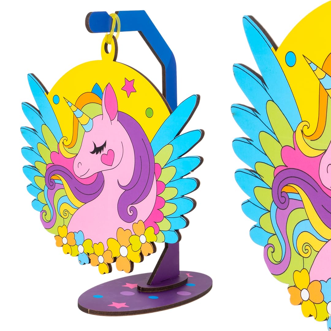 Toysbox 3D Unicorn Art Hanging Wooden DIY Paint Your Own Unicorn Painting Kit, Arts & Crafts for Kids Age 4-9 Years Old, Unicorn Party Favor Art Supplies to Colour, Assemble & Have Fun!