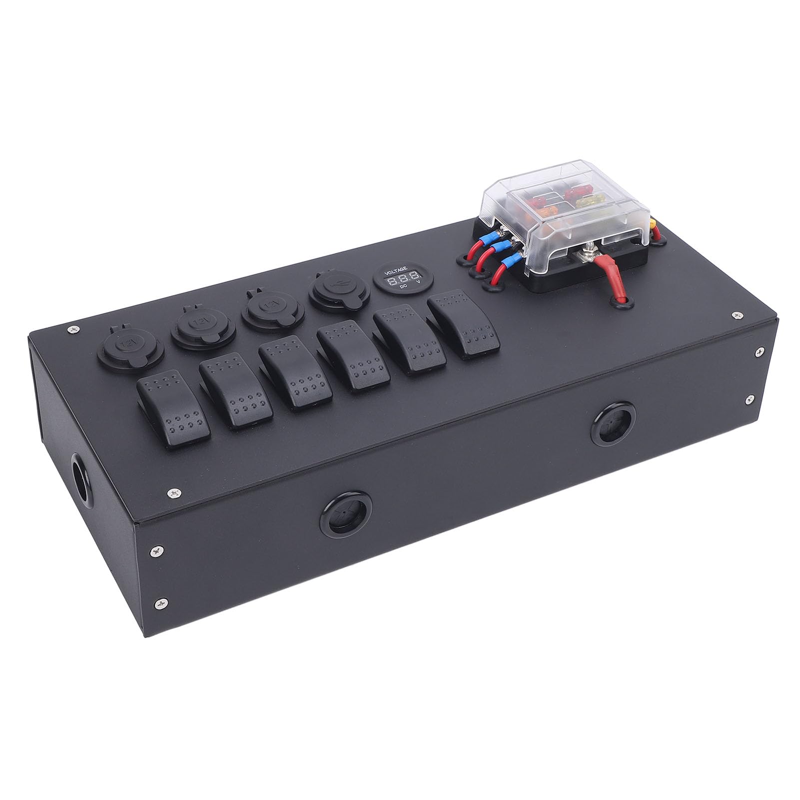 Skrzynka Kontrolna Zasilania Akumulatora Kempingowego 12 V 24 V, Wstępnie Okablowana Centrala Instalacji Elektrycznej z Woltomierzem Przełącznikowym Gniazdo Zapalniczki Wyjście USB