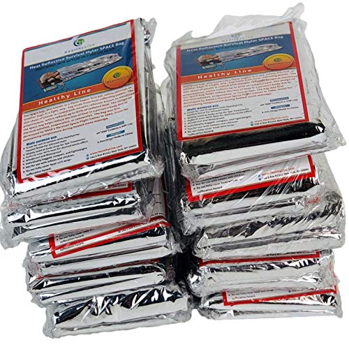 HealthyLine - Sacos de dormir térmicos de Mylar de emergencia (paquete de 10) para experiencia de sauna de desintoxicación y pérdida de peso, terapia de infrarrojos lejanos, retiene hasta el 97% del