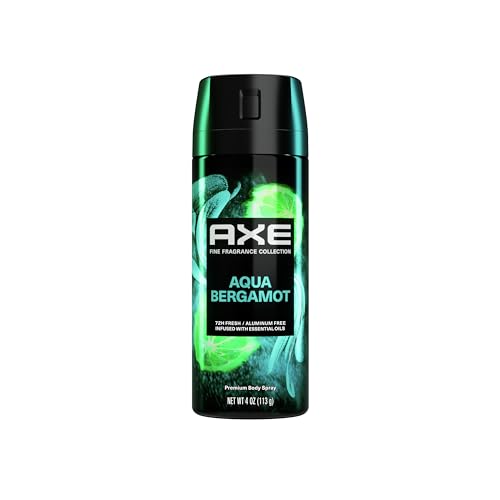 AXE Fine Fragrance Collection Premium Deodorant Body Spray for Men Aqua Bergamot with 72H Odor Protection and Freshness Infused with Aqua
