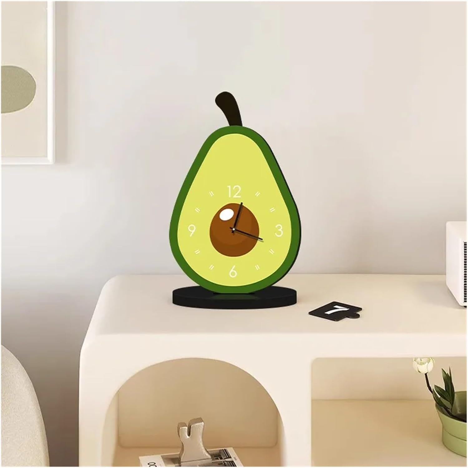 UNGMUQDD Fruit Table Clock Desktop Decoration Home TV Cabinet Desk Decoration Living Room Desk Modern Simple Clock(Apple-A Model) - Image 5