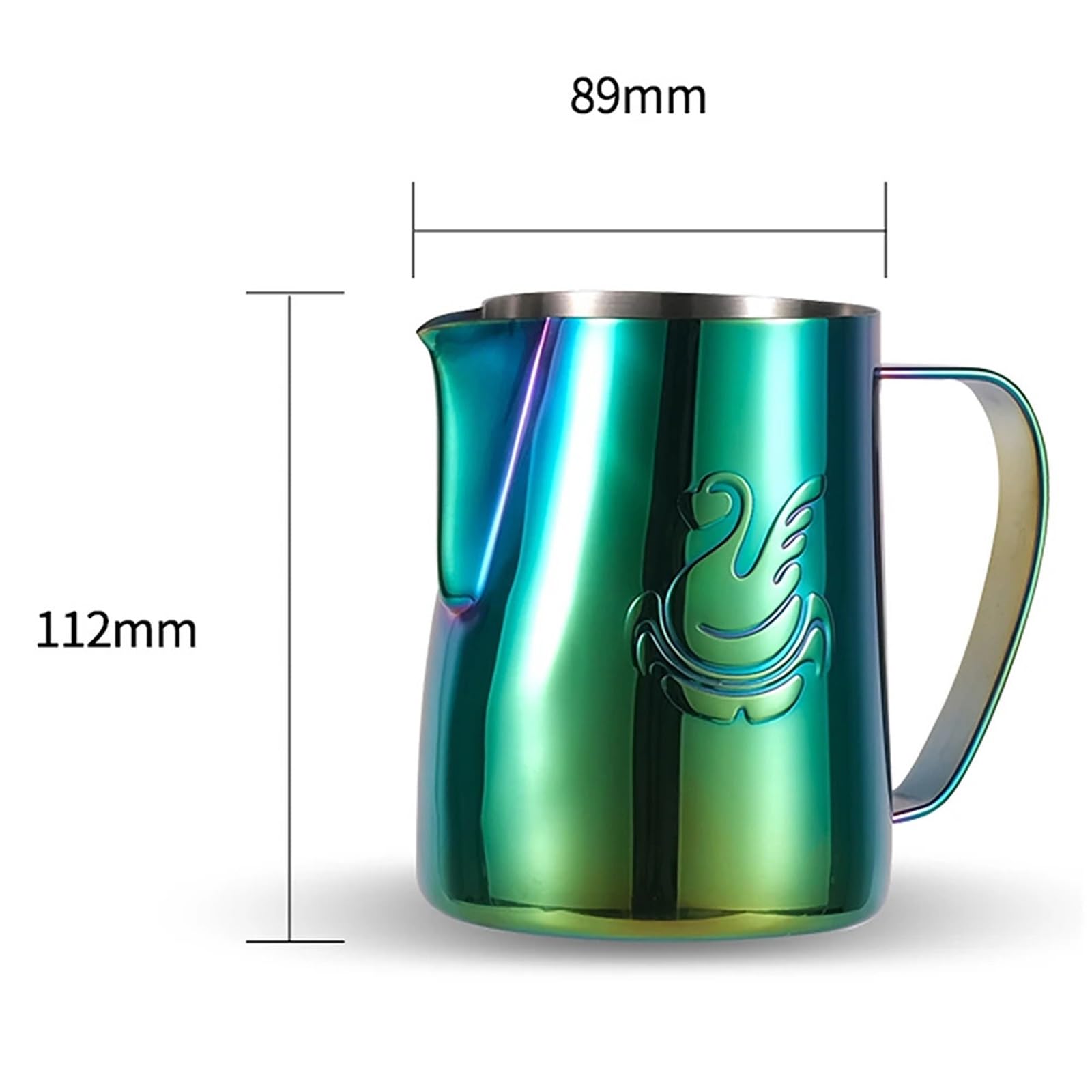 Milchkännchen Kaffeezubereitung, Tasse, Milchkännchen, Kaffee-Latte-Art-Tasse, Aufschäumkrug, Tasse, Milchaufschäumkrug, Kaffeezubehör(Gold,400ml)