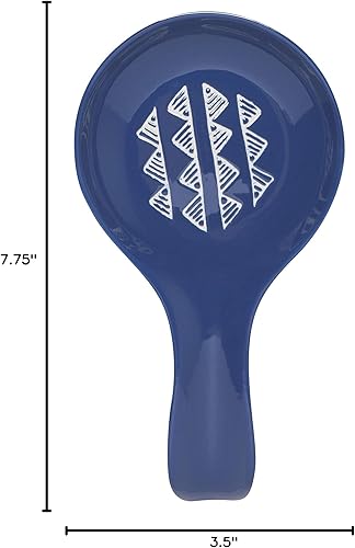 Vista 24 de Now Designs Cuchara curvo de gres azul cáscara de huevo, 3.5x7.75 in Eggshell