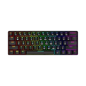 Smart Duck XS61 60% Ultra-Compact Mechanical Gaming Keyboard, 16.8M Colors RGB LED Backlit, USB Type-C Wired Cherry MX Brown/Blue/Red/Black Equivalent Switches for Gaming and Working