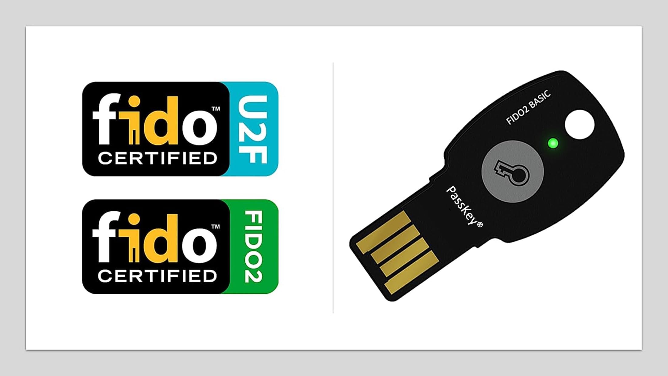 FIDO2 + U2F - USB A Y C - PassKey® FIDO2 Basic - FIDO2 Certified - ChipNet  ID -Empresa Española con Soporte Personal. : Amazon.es: Informática