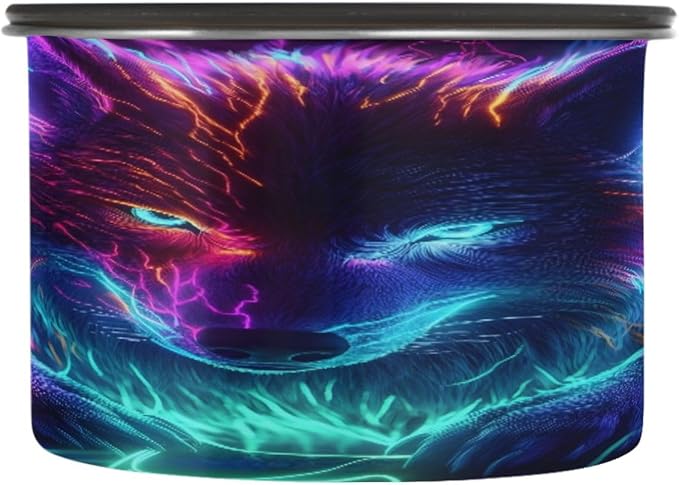 ALAZA Neon Wolf Coffee Canister 17oz Acero Inoxidable miniatura 4