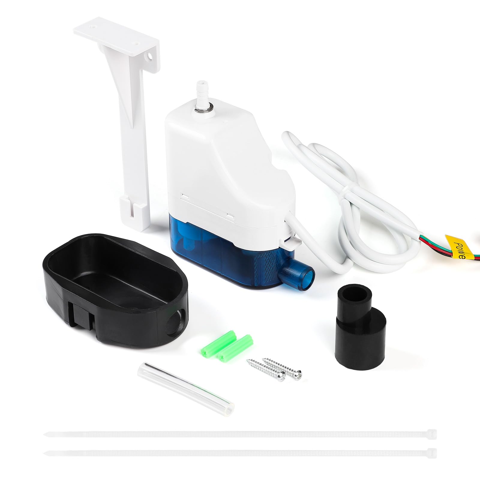 SWAWIS Pompa della Condensa per Condizionatore, 19dB Pompa di Scarico Condizionata Automatica con 70ml Serbatoio dell'Acqua, Portata Massima 24L/h, Prevalenza 10m, per Condizionatori d'Aria 10kW