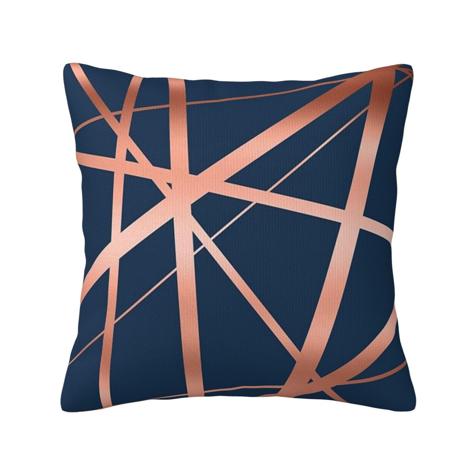 Navy And Copper Luxe, Pillow Cover Decorative Throw Pillowcase Soft Polyester Cushion Covers 45x45 cm