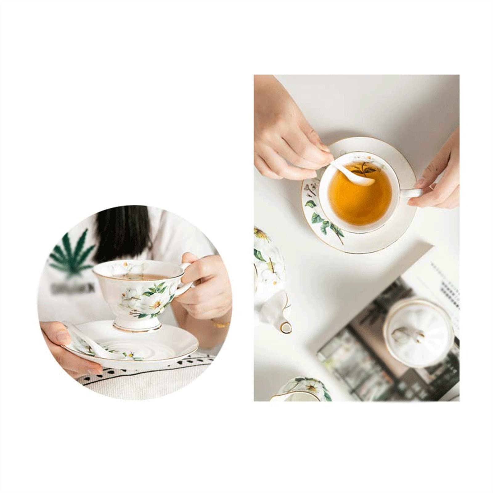 Domowy wykwintny zestaw filiżanek do kawy porcelana kostna popołudniowa herbata domowa ceramiczna dekoracja